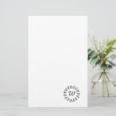 Schwarzer Lorbeerkranz monogrammiert Briefpapier (Stehend Vorderseite)