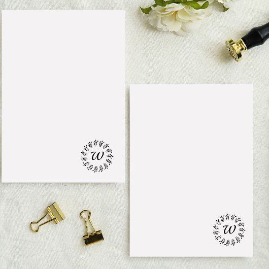 Schwarzer Lorbeerkranz monogrammiert Briefpapier