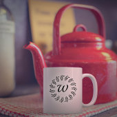 Schwarzer Lorbeerkranz monogrammiert Kaffeetasse