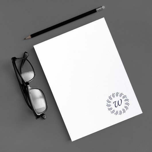 Schwarzer Lorbeerkranz monogrammiert Notizblock