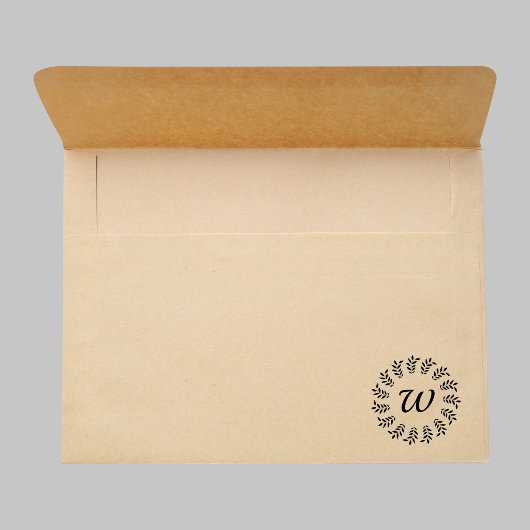 Schwarzer Lorbeerkranz monogrammiert Permastempel