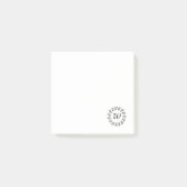 Schwarzer Lorbeerkranz monogrammiert Post-it Klebezettel (Vorderseite)