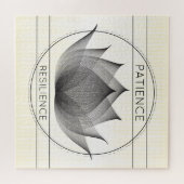 Schwarzer Lotus Geduld und Resilienz Symbol Bläsch Puzzle (Horizontal)