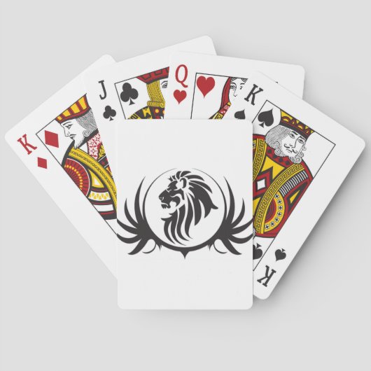 Schwarzer Löwenkopf Spielkarten (Rückseite)