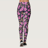 Schwarzer Lulemon Rosa Schmetterlinge Leggings (Rückseite)