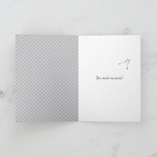 Schwarzer Lüster danke Karte (Innenseite)