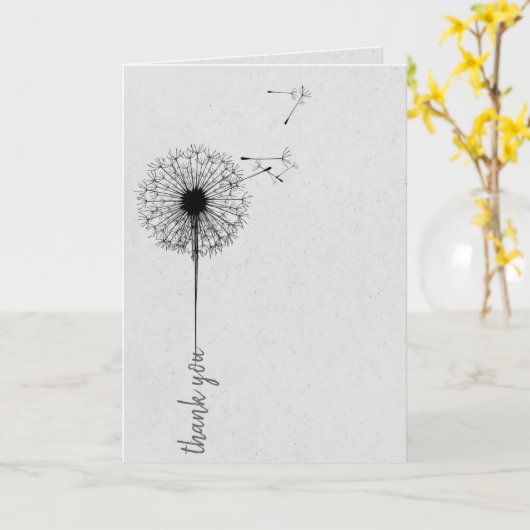 Schwarzer Lüster danke Karte (Gelbe Blume)