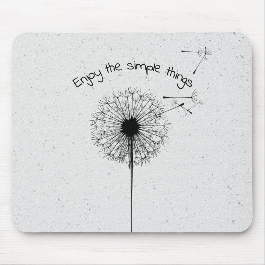 Schwarzer Lüster und Zitat auf Terrazzo Mousepad (Vorne)