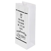 Schwarzer lustiger Cocktail Drink Geschenk Weinbeu Geschenktüte Für Weinflaschen (Vorderseite Schrägansicht)