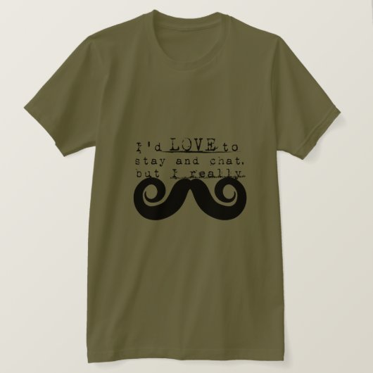 Schwarzer lustiger Humor Ich Schnurrbart T-Shirt (Design vorne)