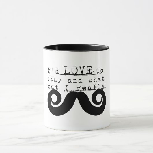 Schwarzer lustiger Humor Ich Schnurrbart Tasse (Zentrum)