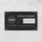Schwarzer Luxus Art Deco QR Code Minimal Design Terminkarte (Vorderseite)