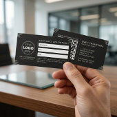 Schwarzer Luxus Art Deco QR Code Minimal Design Terminkarte