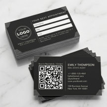 Schwarzer Luxus Art Deco QR Code Minimal Design