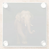 Schwarzer Luxus-Glasuntersetzer, Indischer Elefant Glasuntersetzer (Rückseite)