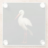 Schwarzer Luxus-Glasuntersetzer mit Storch, Gracef Glasuntersetzer (Rückseite)