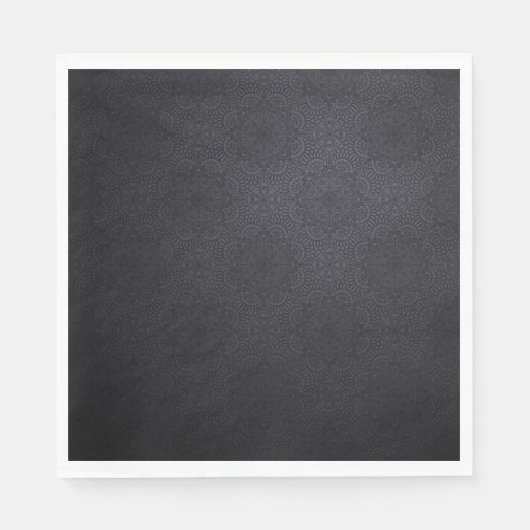 Schwarzer Luxus-Ziermandaldesign Serviette (Vorderseite)