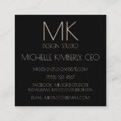 Schwarzer Magnolie Quadratische Visitenkarte (Rückseite)