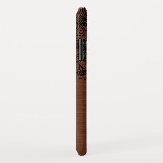 Schwarzer Mandalala metallischer Kupferhintergrund Case-Mate iPhone Hülle (Hinten/Rechts)