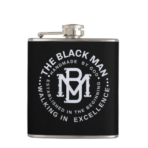 Schwarzer Mann Emblem Whiskey Vinyl umhüllte Flasc Flachmann