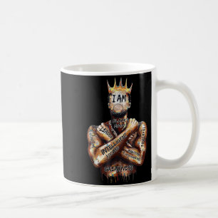 Schwarzer Mann König Mächtiger Vater Afro Melanin Kaffeetasse