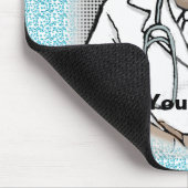 Schwarzer männlicher Physician Assistant Mousepad (Ecke)