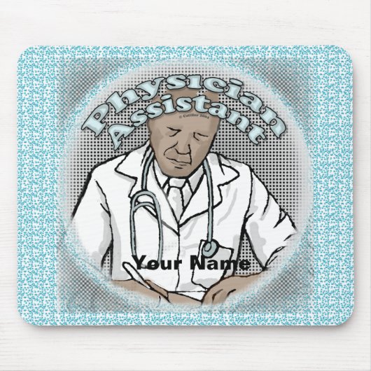 Schwarzer männlicher Physician Assistant Mousepad (Vorne)