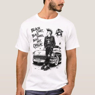 Schwarzer Mantel Schwarze Schuhe Schwarzer Hut Cad T-Shirt