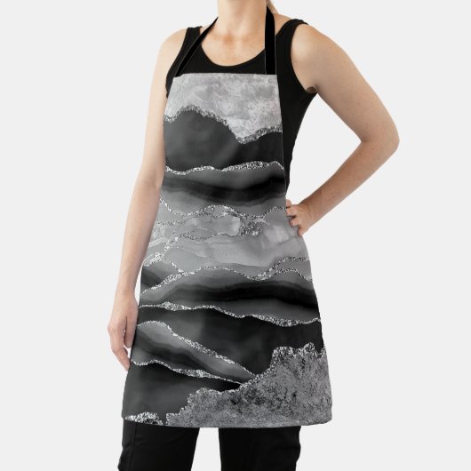 SCHWARZER MARBLE AGATE GOLD GLITZER GLAM SCHÜRZE (InSitu)