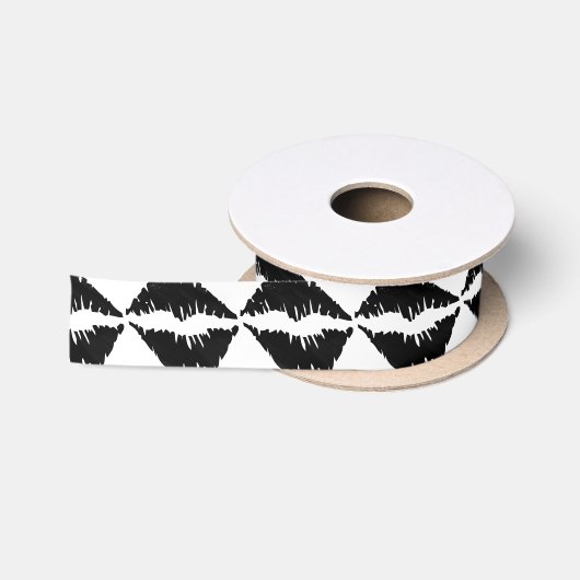 Schwarzer Markierung Goth Kuss Satinband (Spule)