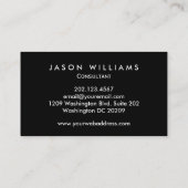 Schwarzer Marmor Abstrakt Beruflich Visitenkarte (Rückseite)