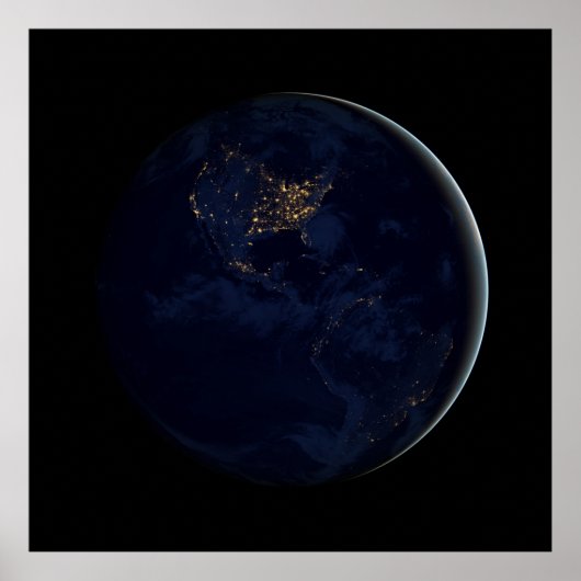 Schwarzer Marmor - Amerika in der Nacht Poster (Vorne)