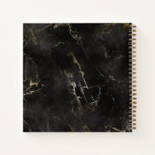 Schwarzer Marmor an der Goldgrenze Hochzeitsgästeb Notizblock (Rückseite)