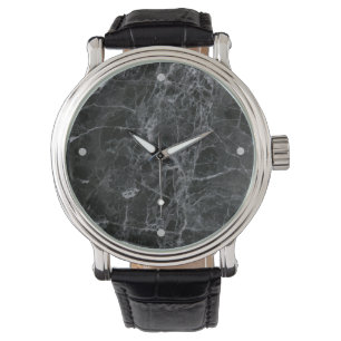 Schwarzer Marmor Armbanduhr