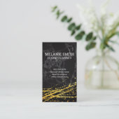 Schwarzer Marmor | Artistic Gold Spatter Visitenkarte (Stehend Vorderseite)