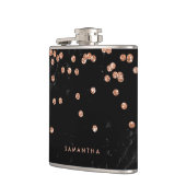 Schwarzer Marmor Aussehen mit Imitate Rose Gold Co Flachmann (Links)