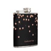 Schwarzer Marmor Aussehen mit Imitate Rose Gold Co Flachmann (Rechts)