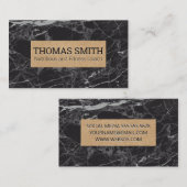 Schwarzer Marmor | Banner aus braunem Papier Visitenkarte (Vorne/Hinten)
