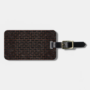 SCHWARZER MARMOR BRICK1 U. KUPFER GEBÜRSTETES GEPÄCKANHÄNGER