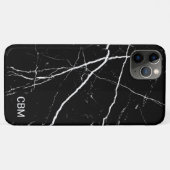 Schwarzer Marmor Case-Mate iPhone Hülle (Rückseite (Horizontal))