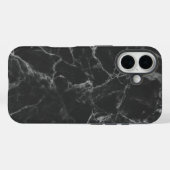 Schwarzer Marmor Case-Mate iPhone Hülle (Rückseite (Horizontal))