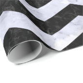 SCHWARZER MARMOR CHEVRON3 U. WEISSER MARMOR GESCHENKPAPIER (Rolleneckpunkt)