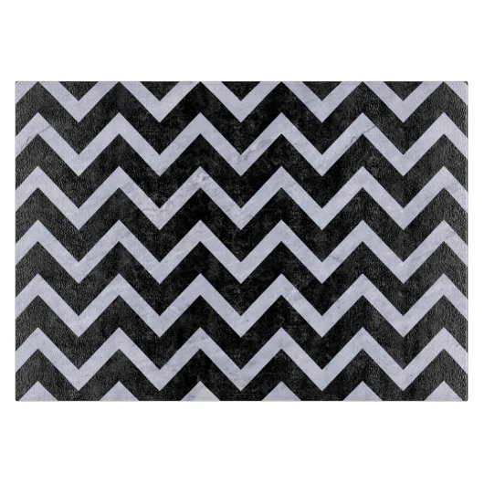 SCHWARZER MARMOR CHEVRON9 U. WEISSER MARMOR SCHNEIDEBRETT (Vorderseite)