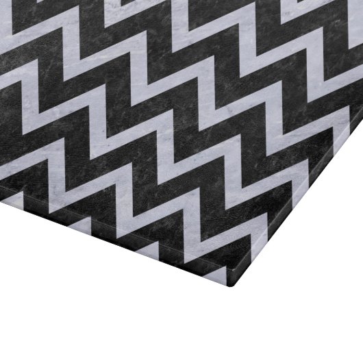 SCHWARZER MARMOR CHEVRON9 U. WEISSER MARMOR SCHNEIDEBRETT (Ecke)