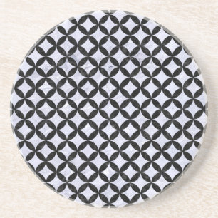 SCHWARZER MARMOR CIRCLES3 U. WEISSER MARMOR (R) SANDSTEIN UNTERSETZER
