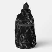 Schwarzer Marmor Crossbody Bag (Vorderseite)