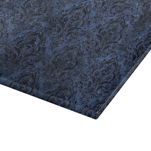 SCHWARZER MARMOR DAMASK1 U. BLAUER STEIN (R) SCHNEIDEBRETT (Ecke)
