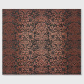 SCHWARZER MARMOR DAMASK2 U. KUPFER GEBÜRSTETES GESCHENKPAPIER (Flach)
