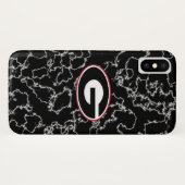 Schwarzer Marmor des Georgia-Bulldoggen-Logo-| Case-Mate iPhone Hülle (Rückseite (Horizontal))