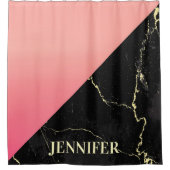 Schwarzer Marmor Duschvorhang (Vorderseite)